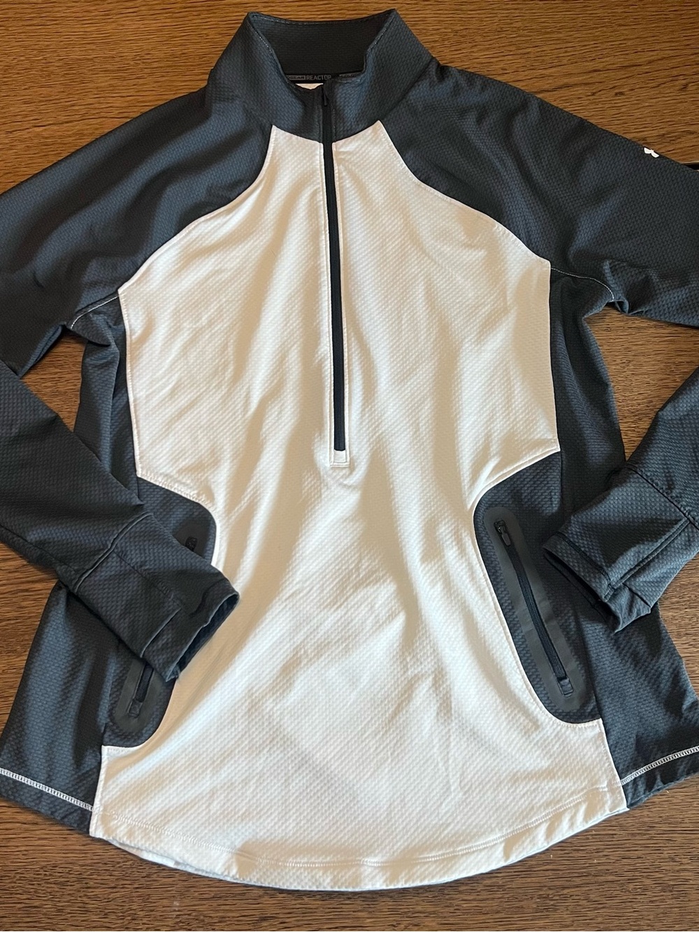 Under Armour ColdGear Reactor 1/2 Zip Pullover Jacket Women’s XL White Black